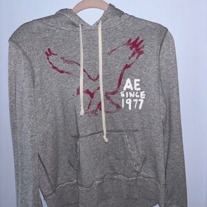 American Eagle Outfitters Gray and Red Sweatshirt Hoodie